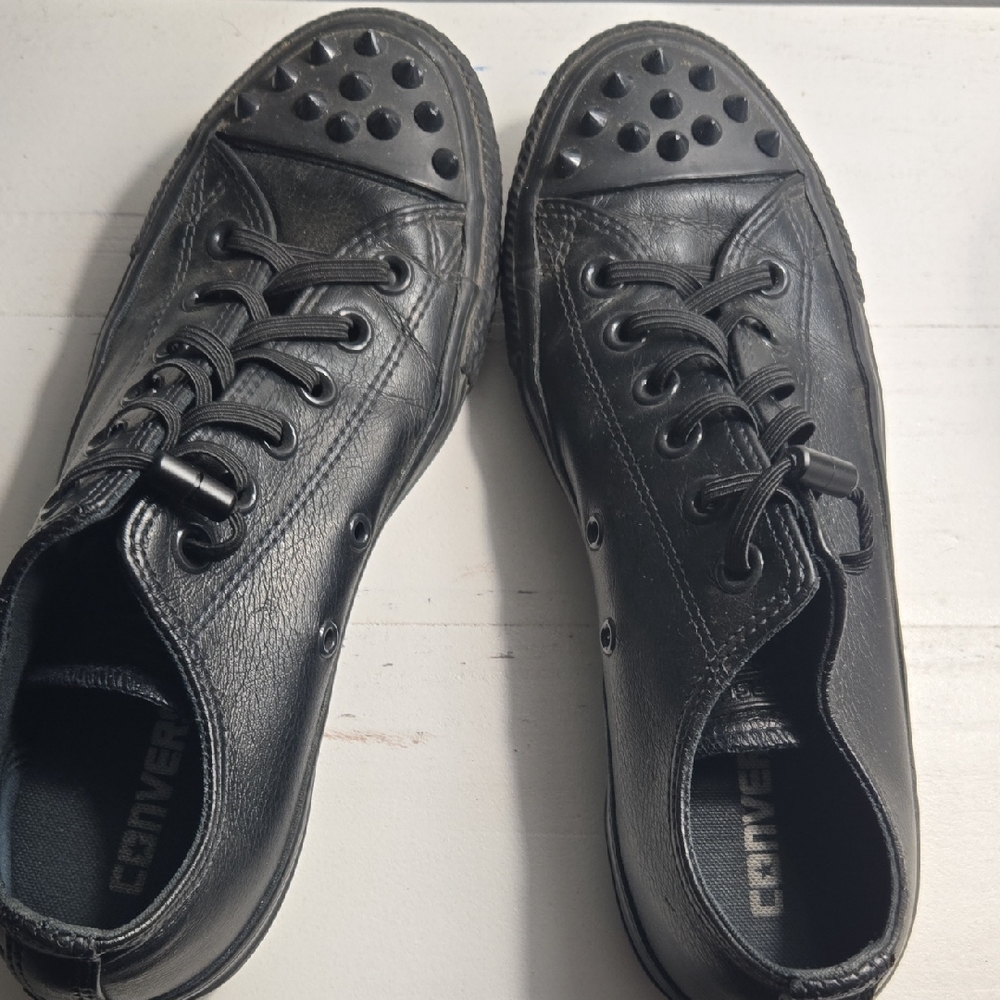 Converse Black Low-Top Sneakers with Studded Details